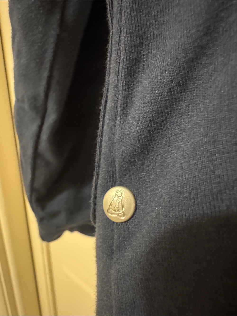 neon buddha Navy Ruffled Button Front Jacket - Picture 6 of 6